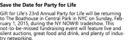 Save the date for Party for Life