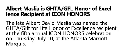 Albert Maslia is GHTA/GFL Honor of Excellence Recipient at ICON HONORS
