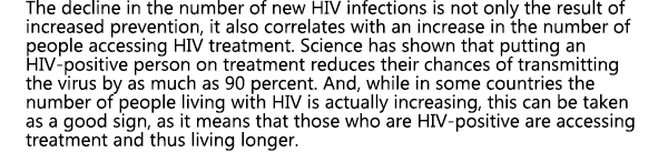 Decline in HIV infections
